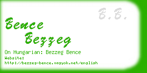 bence bezzeg business card